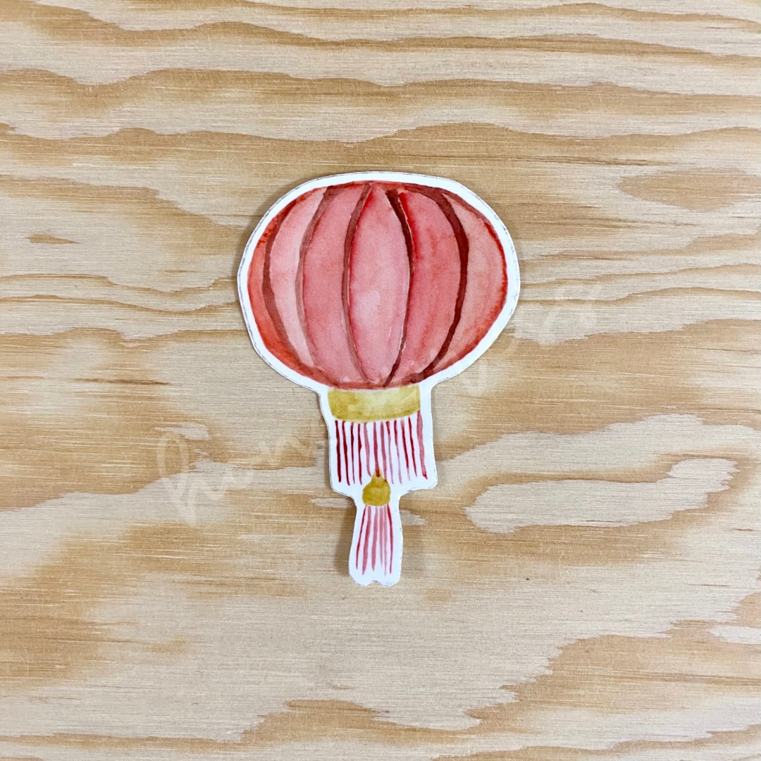 Chinese Lantern Vinyl Sticker - Red