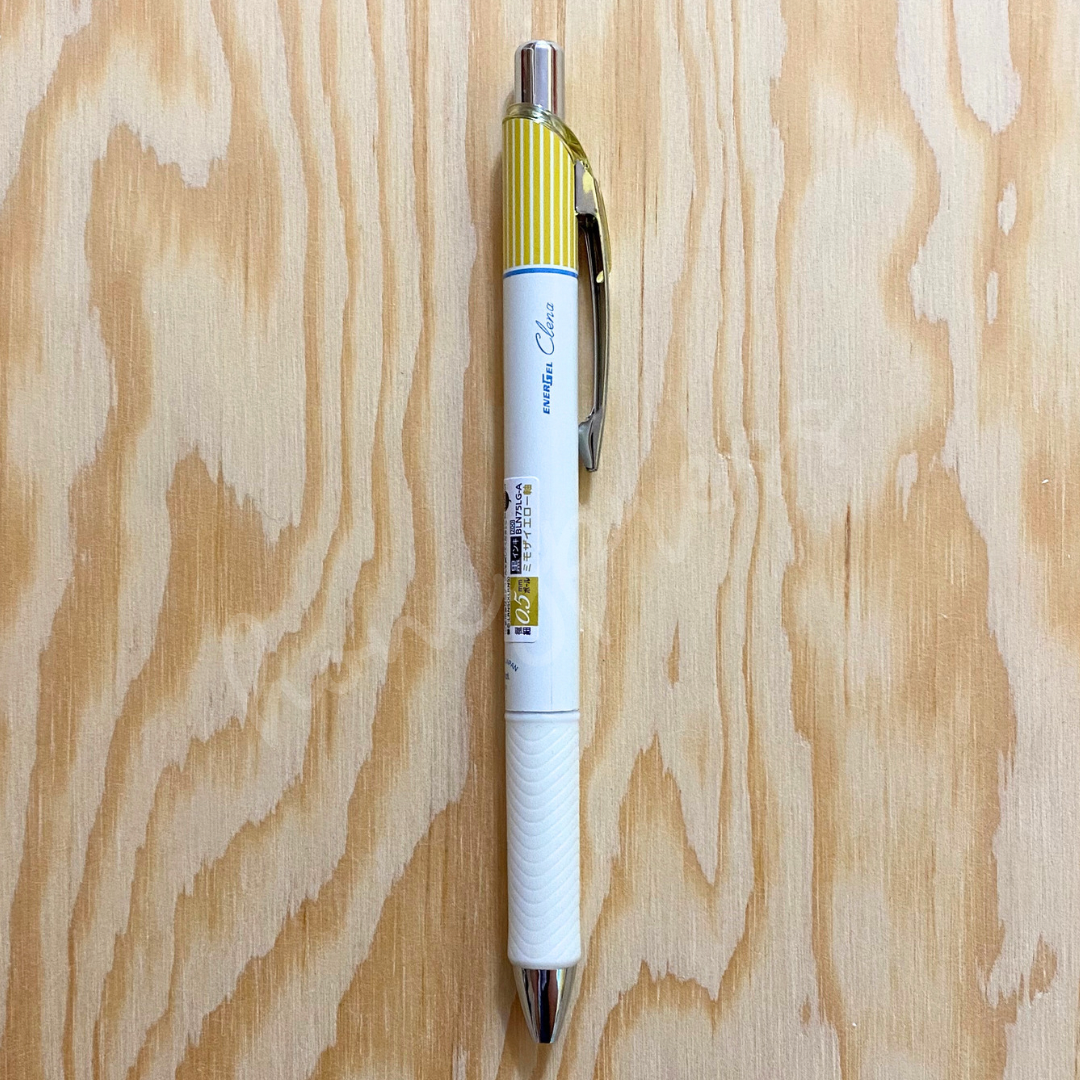 Pentel Energel Clena 0.5 - Black Ink - Yellow Stripe