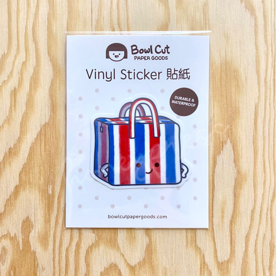 Red and Blue Bag Vinyl Sticker