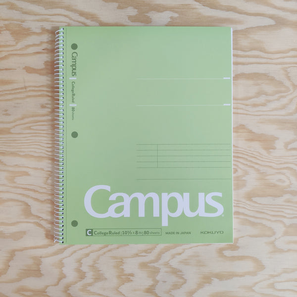 Campus Spiral Notebook Green - 10.5 x 8 - College Ruled