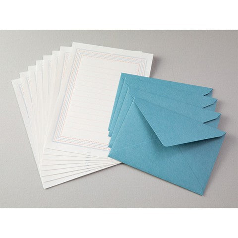 Letterpress Stationery Set - Blue