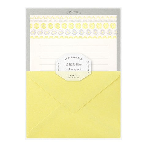 Letterpress Stationery Set - Yellow