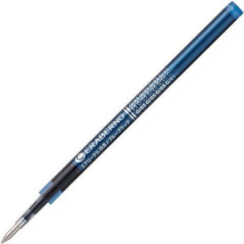 A refill cartridge with blue-black ink.