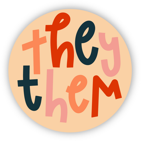 They/Them Pronoun Mini Sticker