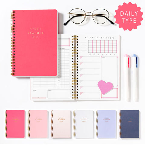 Undated Study Daily Planner - Coil Bound