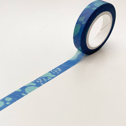 Blue Organic Shape Washi Tape