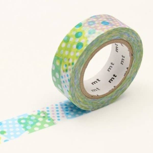 Negapoji Dot Blue Green Washi Tape