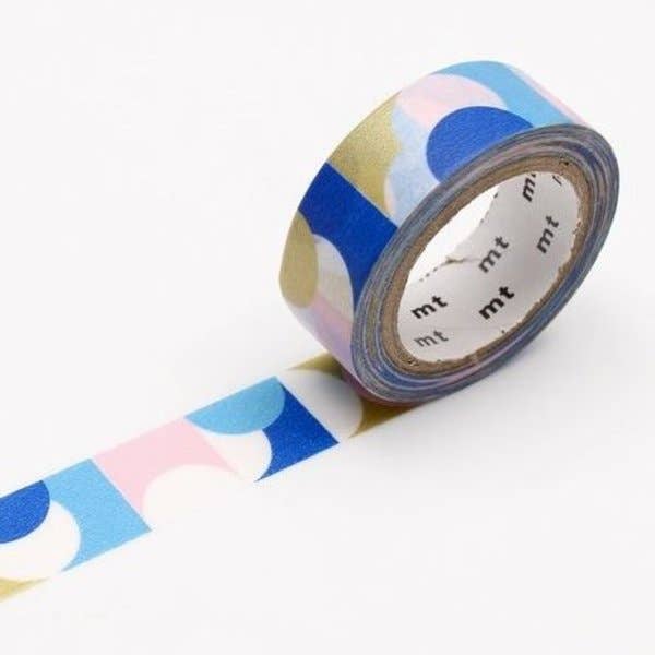 Half Circle Pink Blue Geometric Washi Tape