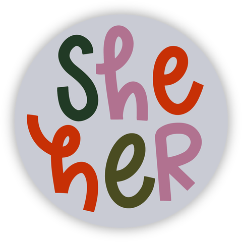 She/Her Pronoun Mini Sticker